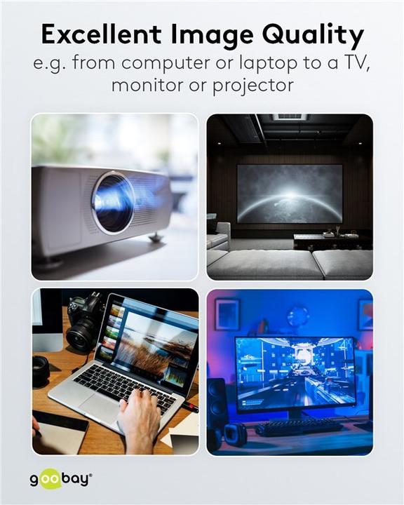 Actual product image Goobay Display Port – HDMI (1 m, DisplayPort, 1.4)