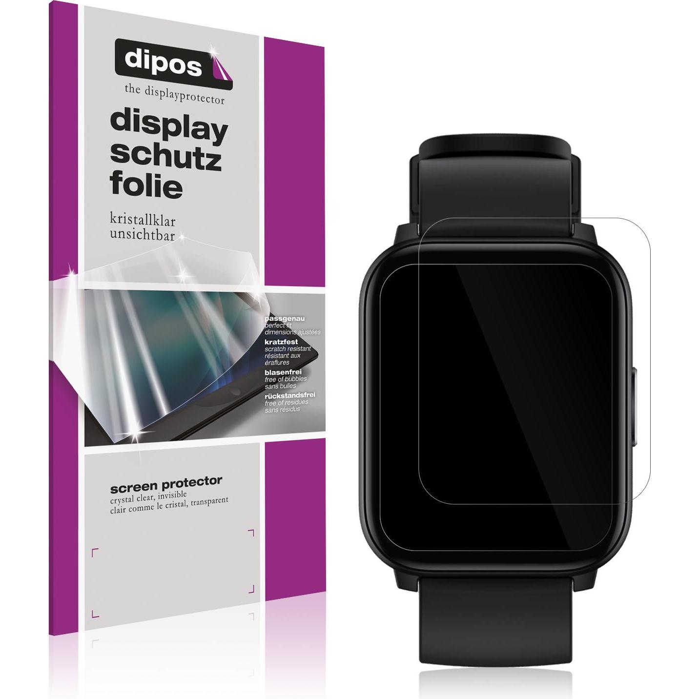 Dipos Displayschutzfolie Crystalclear, Smartwatch Schutzfolie, Transparent