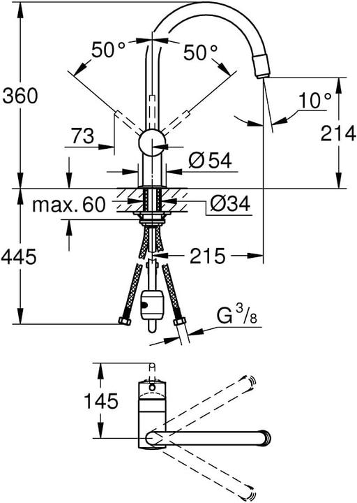 Immagine prodotto Grohe Miscelatore da cucina con doccetta Minta cromo lucido 32918000