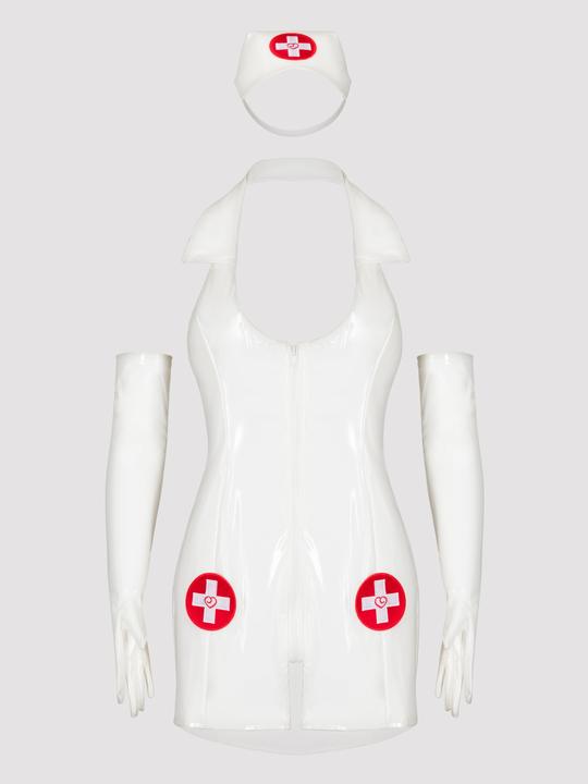 Produktbild Lovehoney Plus Size Naughty PVC Nurse Costume - White One Size Queen (One Size)