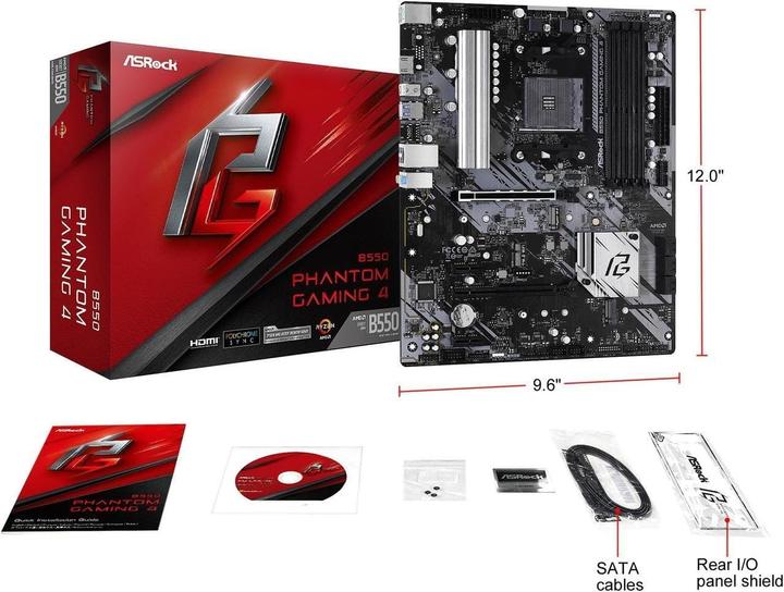 Immagine prodotto AsRock B550 Phantom Gaming 4 (AM4, AMD B550, ATX)