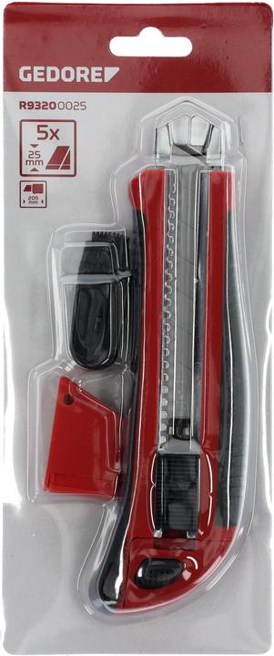 Actual product image Gedore Red red R93200025 Cutter knife 5 blade width 25 mm with clip (Cutters)
