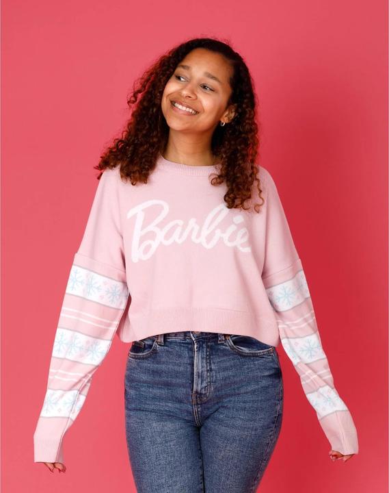 Actual product image Barbie Womens/Ladies Logo Cropped Jumper (XL)