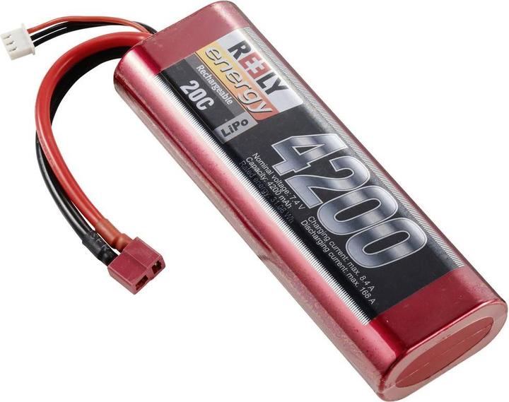 Produktbild Reely Modellbau-Akkupack (LiPo) 7.4V 4200 mAh Zellen-Zahl: 2 20 C Hardcase T-Stecksystem (7.40 V, 4200 mAh)
