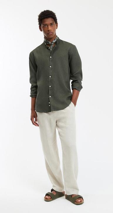 Produktbild La Redoute Collections Gerades Leinenhemd mit Stehkragen (3XL)
