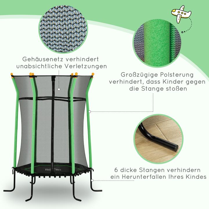 Produktbild Homcom Kindertrampolin Stahl, Kunststoff Grün (163.50 cm)