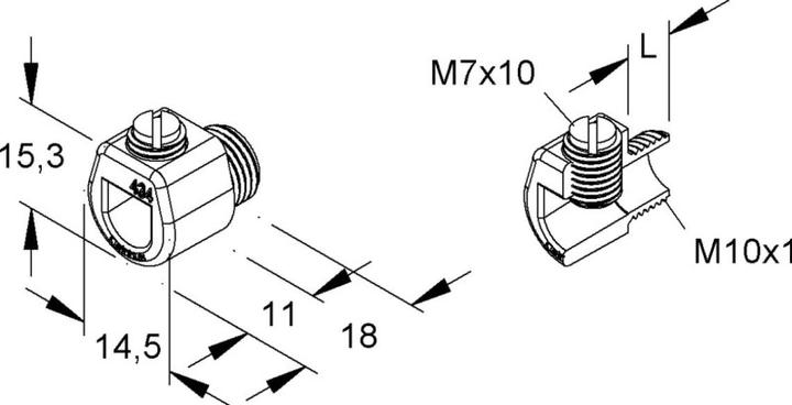Actual product image HKL Clamp nipple Iso M10 434 black