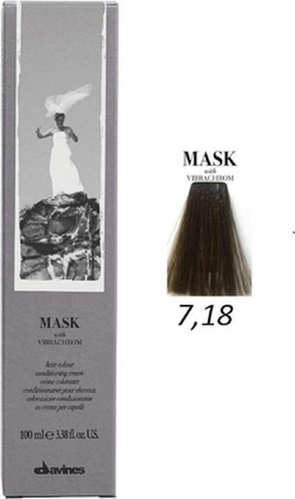 Actual product image Davines 7,18 Mask With Vibrachrom 100ml (7.18 Medium brown chocolate)
