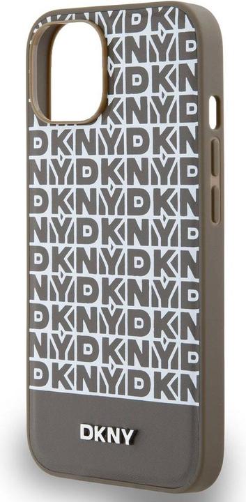 Produktbild DKNY PU Leather Repeat Pattern Bottom Stripe MagSafe Case for iPhone 14 Brown (Apple iPhone 14)