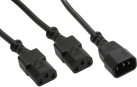 Produktbild InLine Y-Verteilerkabel, 1x Kaltgerätestecker zu 2x Kaltgerätebuchse (1.80 m, IEC 309)