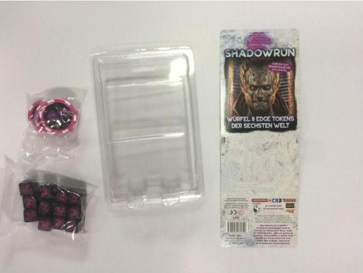 Produktbild Pegasus 46107G - Shadowrun: Würfel & Edge Tokens der Sechsten Welt (DE-Ausgabe)