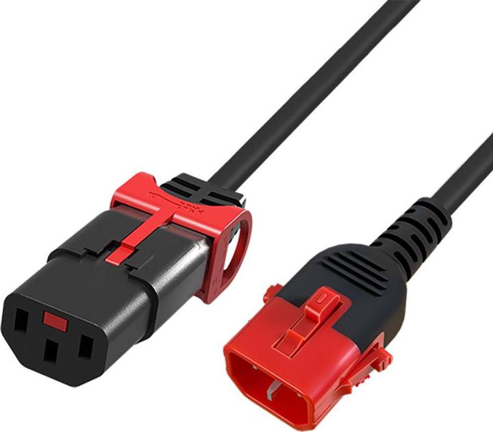 Image du produit ACT Powercord C13 - C14 Dual IEC LOCK black 2 m (2 m)