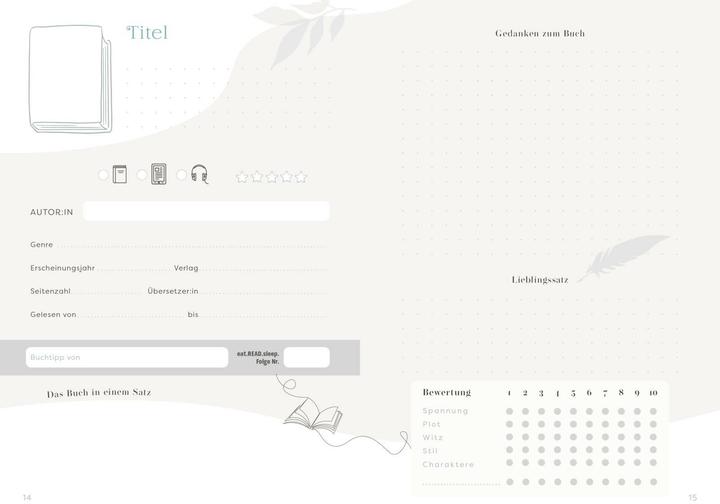 Image du produit eat.READ.sleep - Das Book Journal (Allemand, Éditions Lappan, 2025)