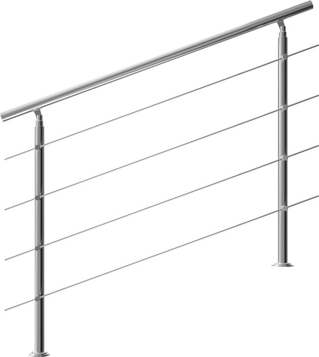 Monzana Stair railing (Easy-care stainless steel)