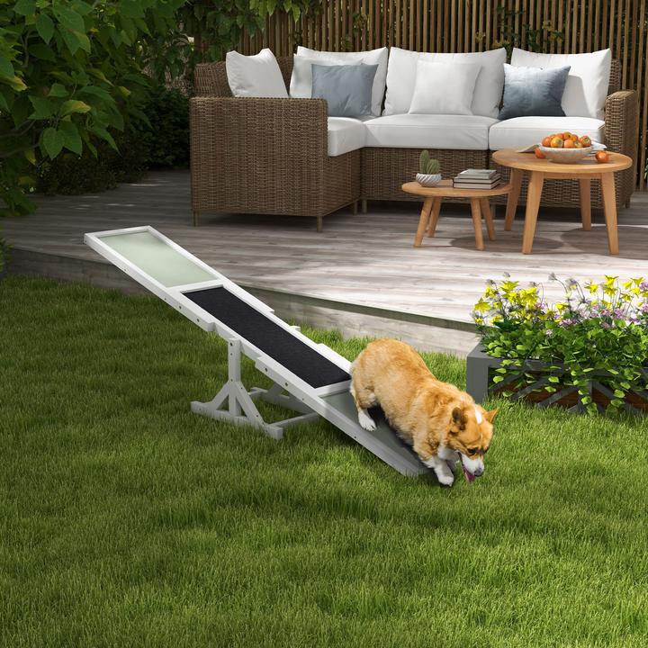 Actual product image PawHut Hundewippe Tannenholz Weiss (Agility)