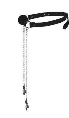 Image du produit Ouch! Ball Gag with Nipple Clamps