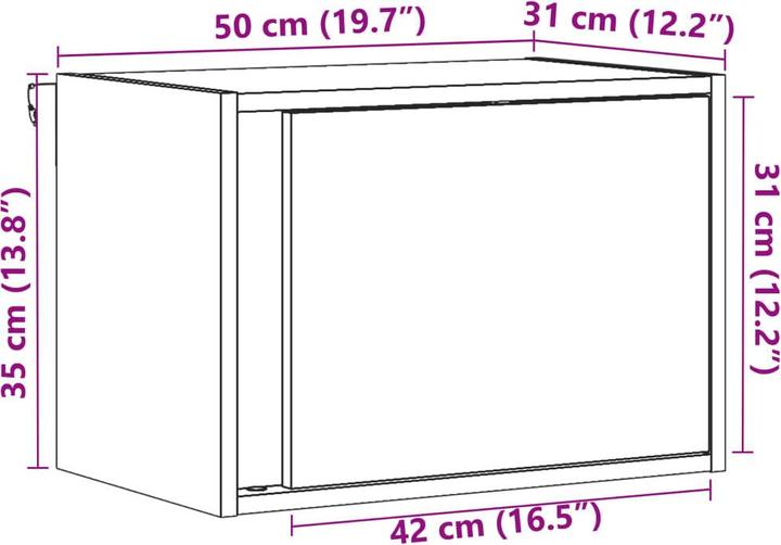 Image du produit vidaXL Wand-Nachttisch (50 x 31 x 35 cm)