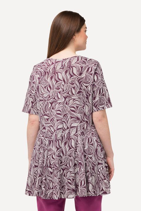 Image du produit Ulla Popken T-shirt long en coton bio, col tunisien et manches courtes (50, 52)