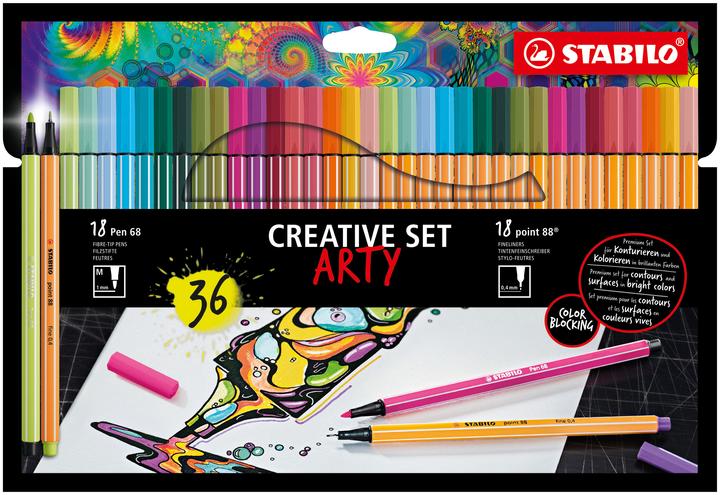 STABILO Fasermaler Pen (Mehrfarbig, 24 x)