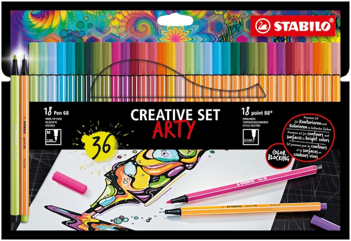 STABILO Fasermaler Pen (Mehrfarbig, 24 x)