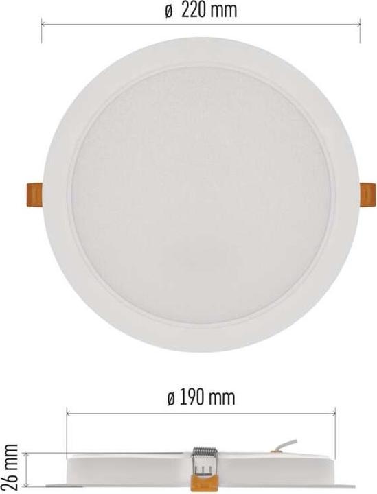 Produktbild Emos LED-Einbauleuchte RUBIC, rund, weiss, 24W, neutralweiss (2400 lm)