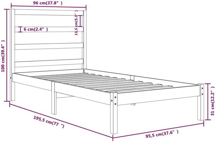 Produktbild vidaXL Tru (90 x 190 cm)