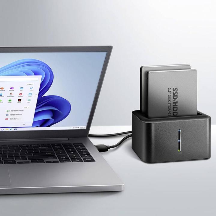 Productafbeelding Axagon ADSA-D25 dockingstation voor opslagschijven USB 3.2 Gen 1 (3.1 Gen 1) Type micro-B Zwart (2.5")