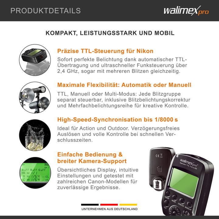 Image du produit Walimex pro par émetteur T-C Nikon Mover 400 TTL (Funk)