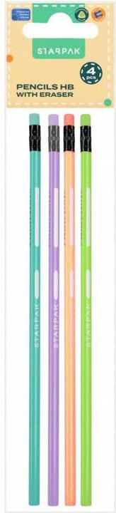 Image du produit Starpak Crayon triangulaire HB avec pastel caoutchouc, 4 pièces (HB, 4x)