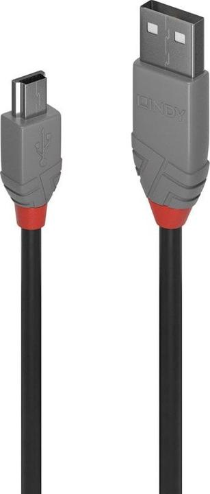 Produktbild Lindy USB/A-MiniB M-M (5 m, USB 2.0)