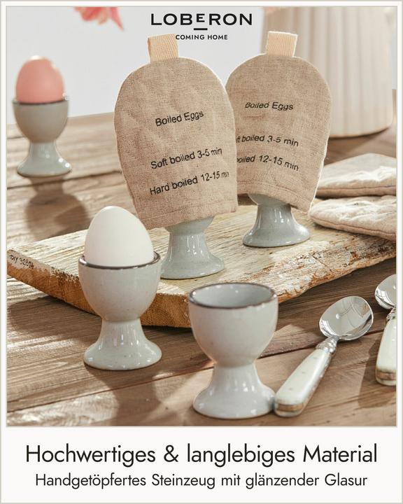 Produktbild Loberon Eierbecher 6er Set Biarré grau (6 x)