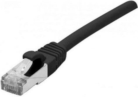 Actual product image Exertis Connect Patch cable CAT. 6, F/UTP, PoE, halogen-free, black, 15.0 m Shielded patch cable with snap-in lug (F/UTP, CAT6, 15 m)