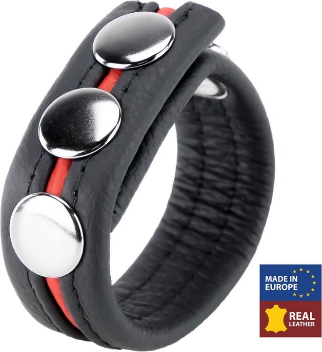 Productafbeelding Red Leather Adjustable Leather Cockring - Red (5.50 cm)