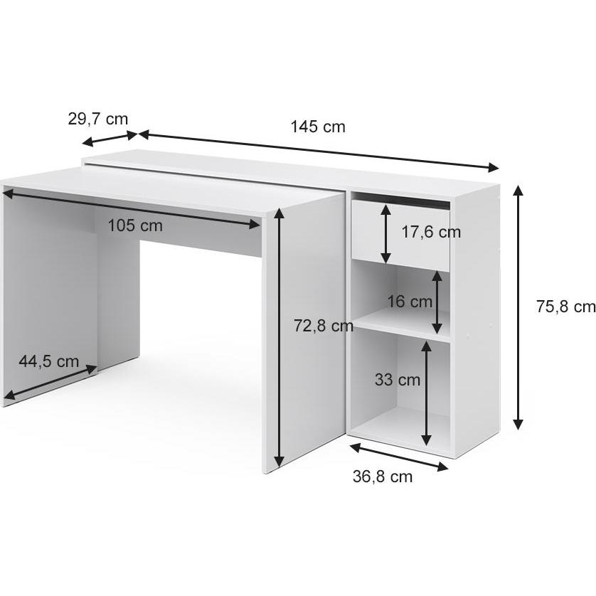 Thumbnail - Vicco, Schreibtisch, Ben (145 x 46 x 76 cm)