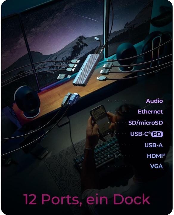Image du produit Icy Box 12 en 1 (USB-C, 12 ports)
