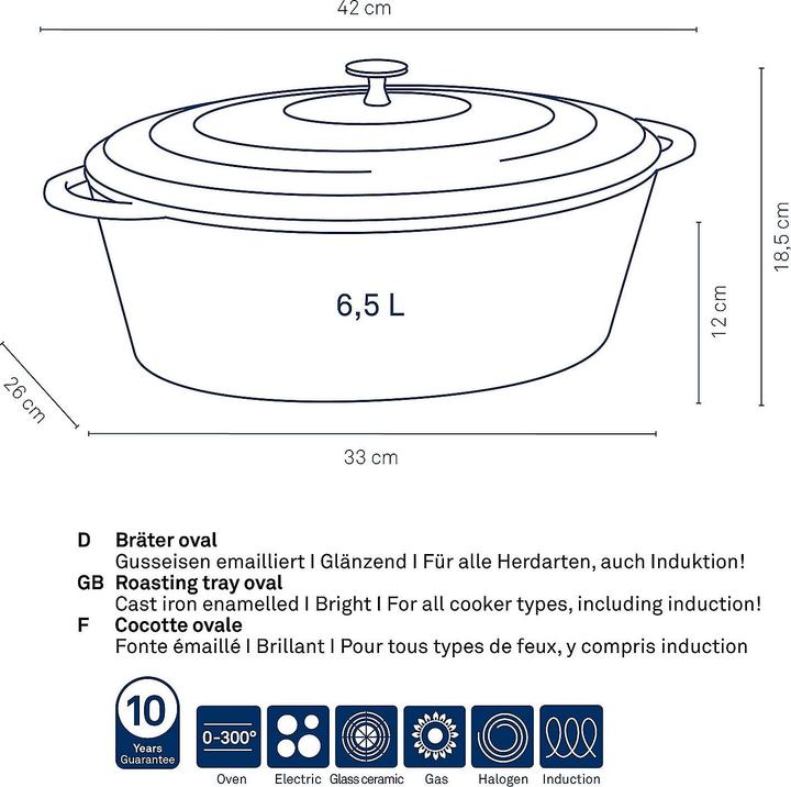 Produktbild Kela Calido (36 cm, Bräter + Schmortopf, Gusseisen, Emaille)