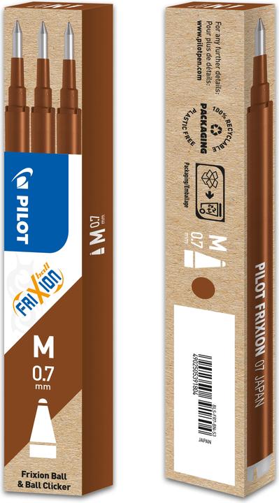 Produktbild Pilot FriXion Refill Set à 3 (3 Stück, Braun, 0.35 mm)