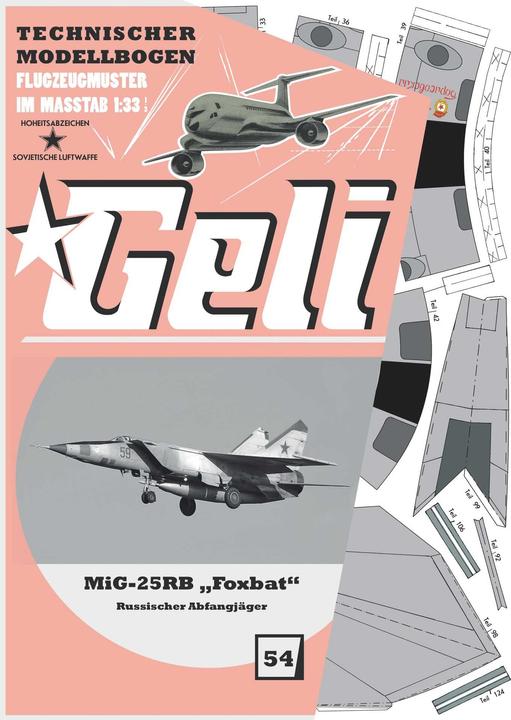 Image du produit Geli mig-25rb "foxbat" modèle en carton (Multi moteur)