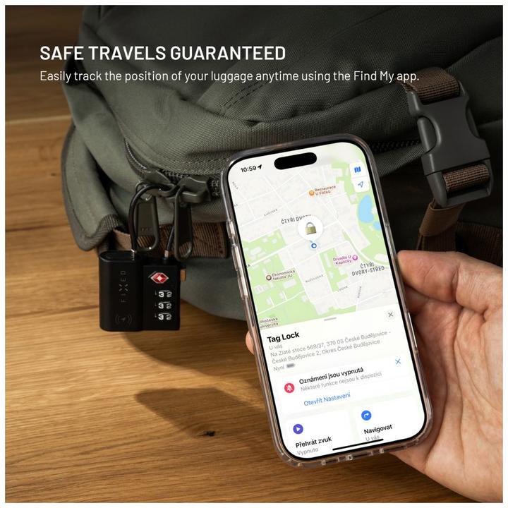 Actual product image Fixed Smart Location Vorhängeschloss, schwarz (Apple)