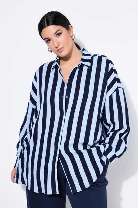 Immagine prodotto Studio Untold Camicia dal taglio oversize in mussola con righe e maniche lunghe (54)