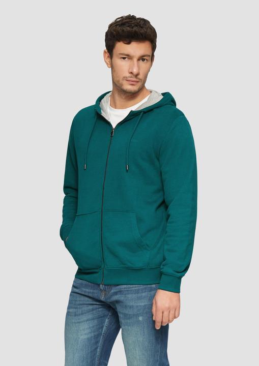 Produktbild S.Oliver Sweatshirt Jacke Sweatshirt-Jacke mit Kapuze und Logo (S)