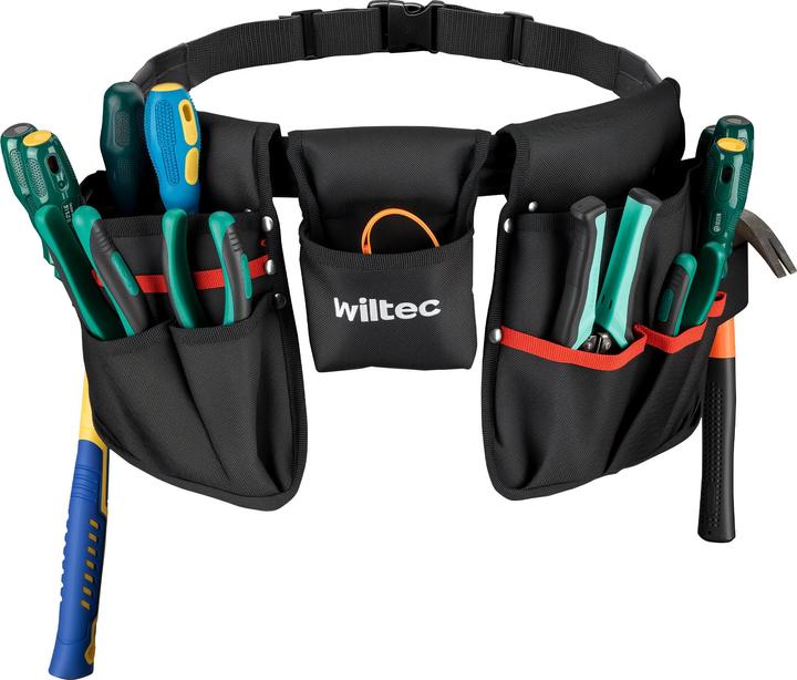 Produktbild Wiltec Werkzeuggürtel 63,5x25,5cm Gürteltasche 23 Fächer Werkzeug Tasche