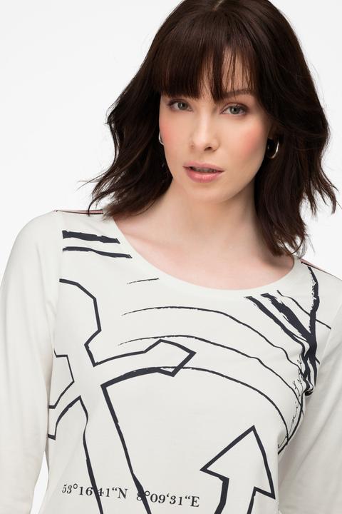 Actual product image Laurasøn Anchor 3/4 Sleeve Graphic Tee (XL)