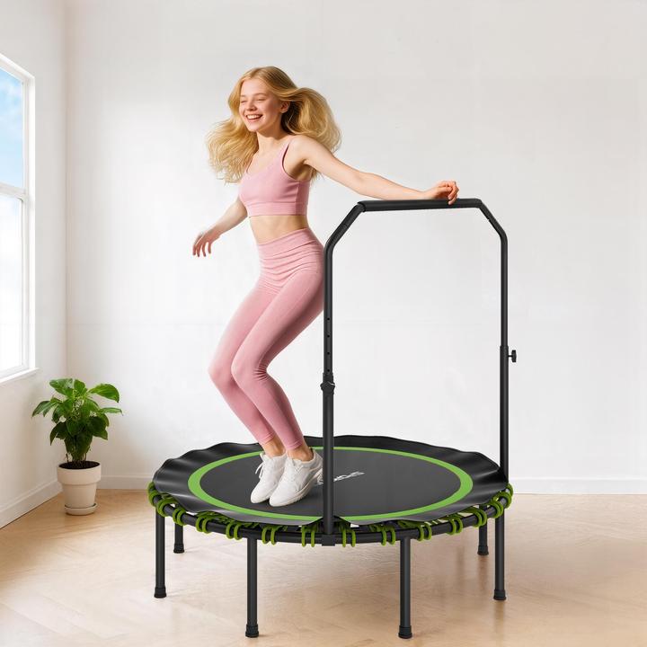 Produktbild SportNow Fitness Trampolin Stahl, Kunststoff Schwarz+Grün (114 cm)