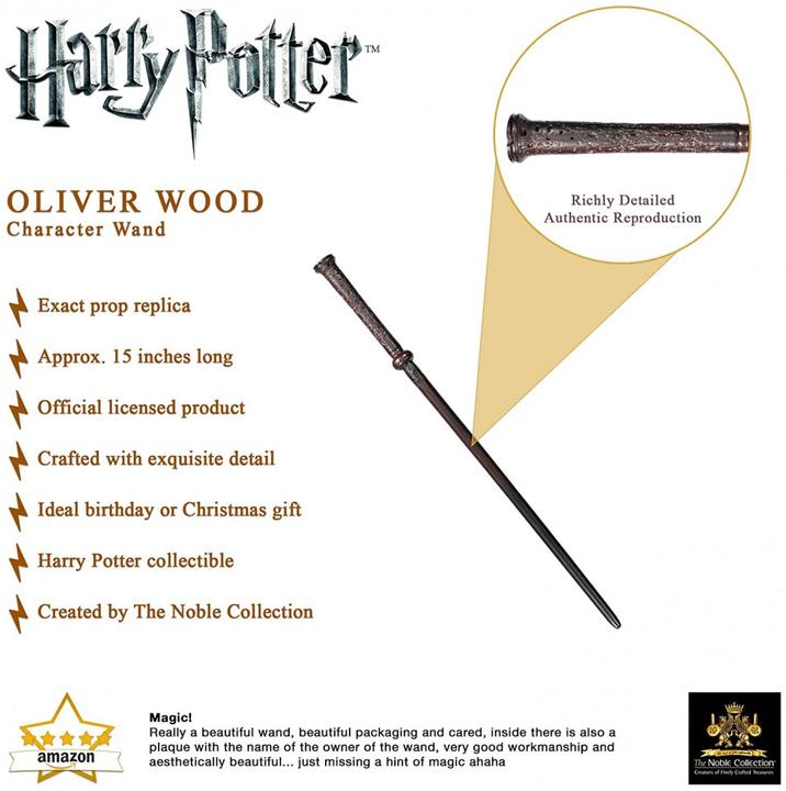 Actual product image Noble Collection Harry Potter Zauberstab Oliver Wood (Charakter-Edition)