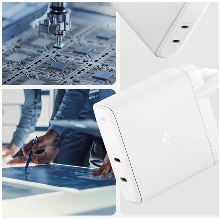 Actual product image Spigen ArcStation Pro Charger + USB-C 140-W Cable - White (140 W)