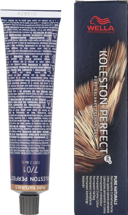 Image du produit Wella Koleston Perfect Me+ Pure Naturals (7/01 blond moyen blond nature-ash)