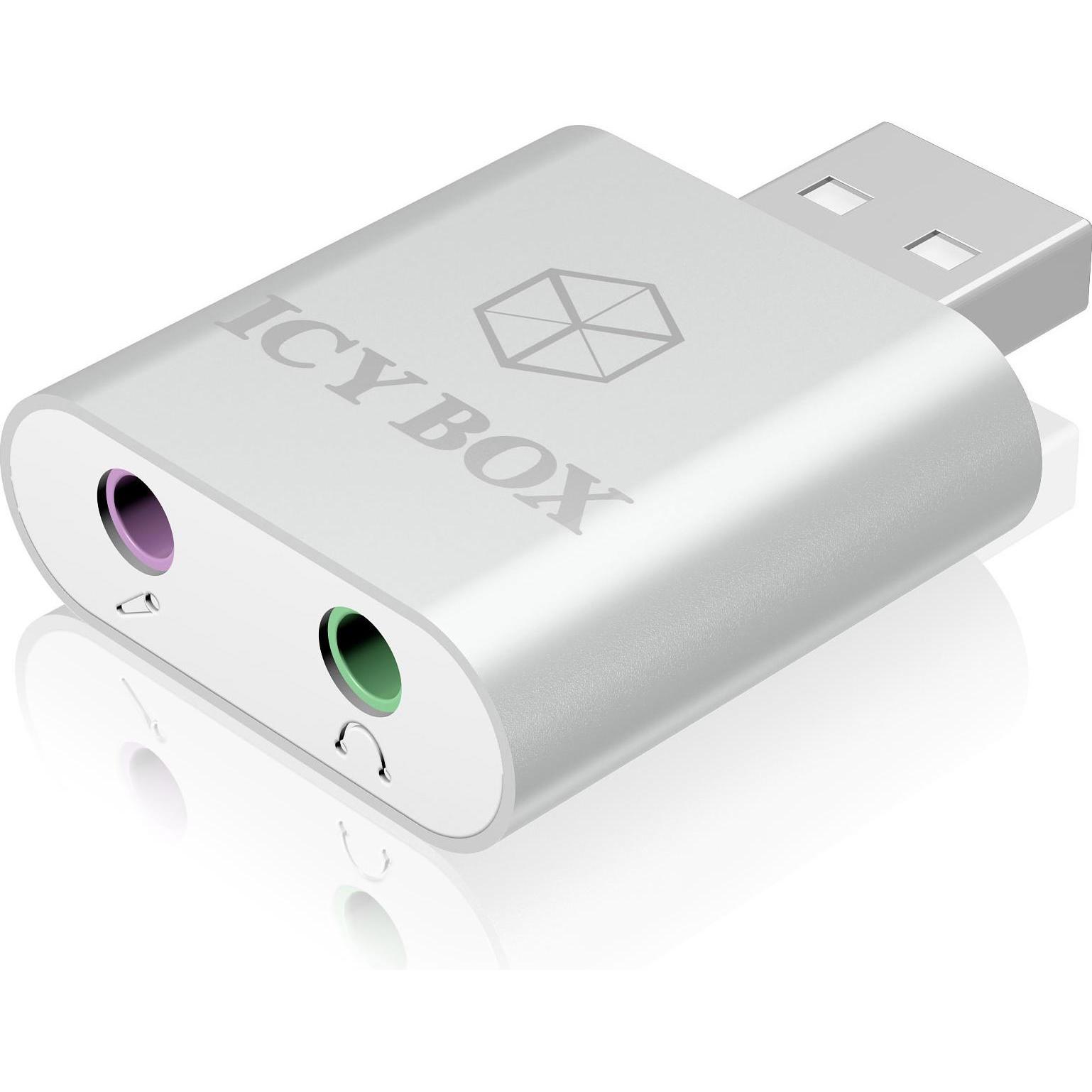 Icy Box Ib-Ac527 (USB 2.0), Soundkarte, Weiss