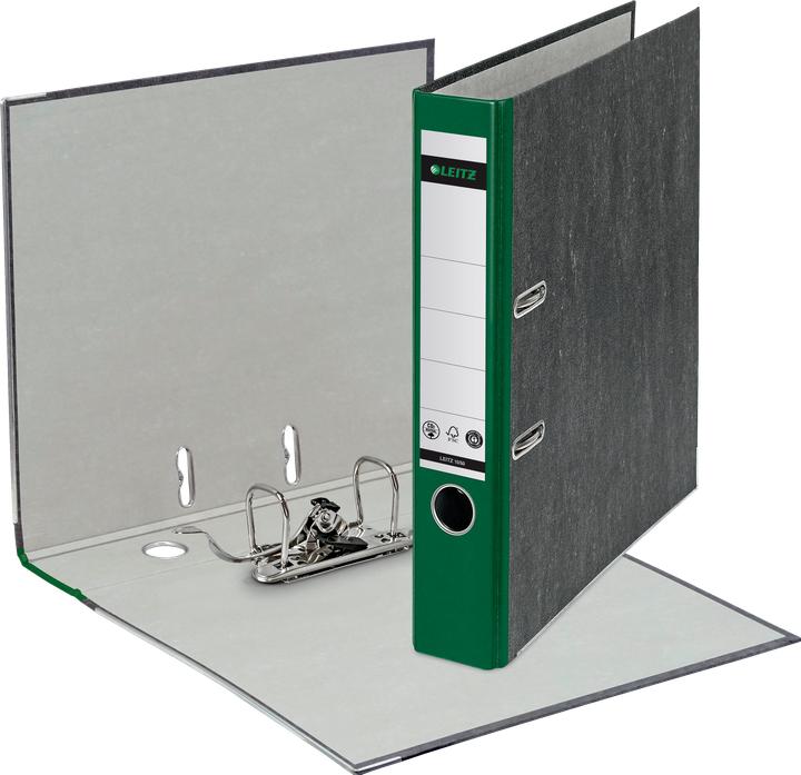 Produktbild Leitz Wolkenmarmor-Ordner, 180 Grad, DIN A4, 52 mm, grün farbiger Rücken, Einband aus Pappe, aussen m (A4, 52 mm, 1 Stk.)