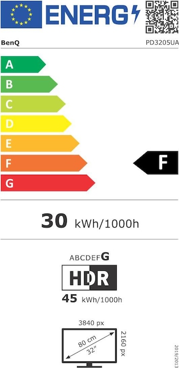 Energy Label BenQ PD3205UA (3840 x 2160 Pixels, 31.50")